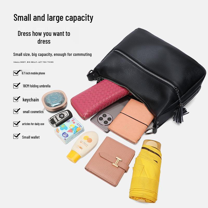 High-End Women's Genuine Leather Crossbody Bag 2025 – Large Capacity, Versatile Shoulder Bag