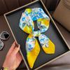 Sonnenschutz Kopftuch Zitronenmuster Kleines quadratisches Tuch Weiches Haarband Hijab Halstuch Satin Krawatte Schals Hot Girl Style