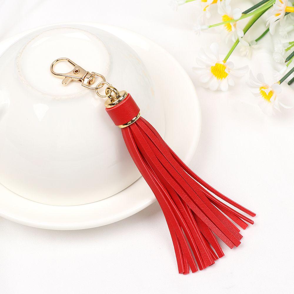 New Bag Accessory Fringe Jewelry KeyChain Strap KeyRing Tassel Key Chain PU Leather Tassels