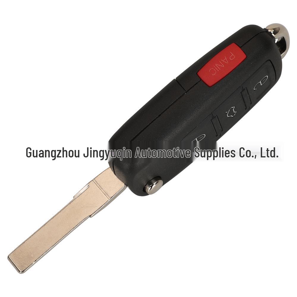 Replacement 3/4-Button Folding Remote Key Shell for Skoda, Volkswagen, Touareg, and Phaeton - Panic Button Included