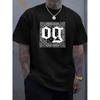 Europeiska storlekar Herr 2025 Sommar Street Style 'OG' Grafisk T-shirt - Svart Casual Rundhalsad T-shirt med Komplicerat Boktryck