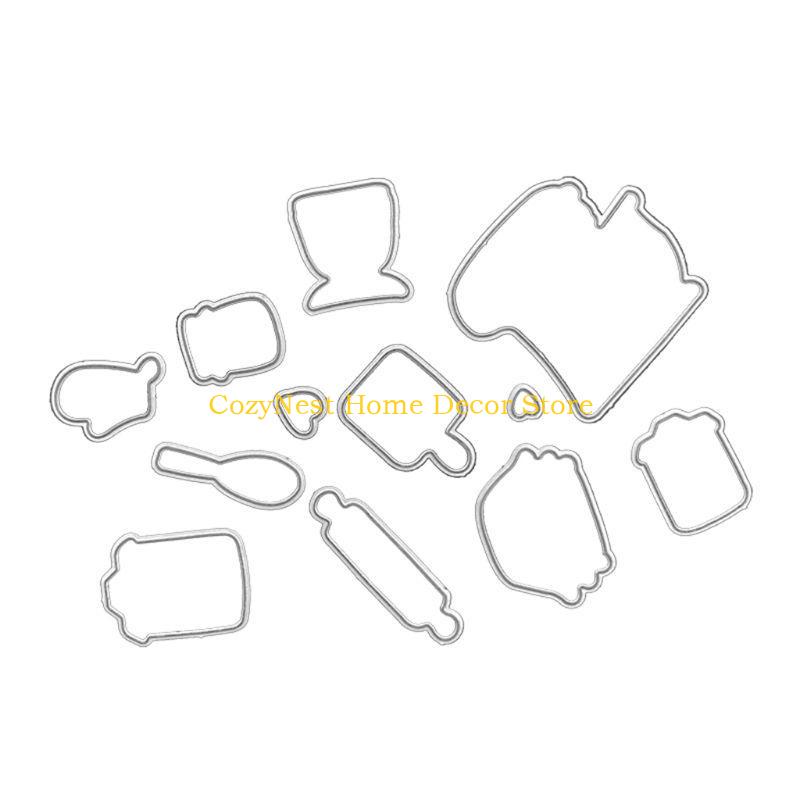 92MF Kitchen Utensils Clear Silicone Stamp & Die Cards Making Paper Crafts Supplies