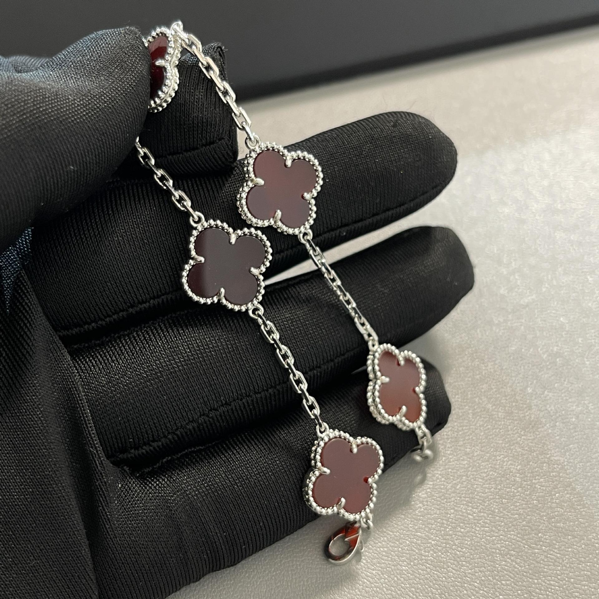 

Высококлассный тонкий браслет-цветок, четырехлистный клевер, пятицветок для женщин, высококачественный браслет из 18-каратного золота в подарок на день рождения девушке V gold high version