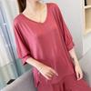 Korean Style V-Neck Batwing Sleeve Loose Top for Autumn and Spring