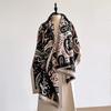 Women Cashmere Scarf Winter Paisley Patterned Thick Warm Blanket Scarf Cashew Flower Scarves Fashionable and Luxurious