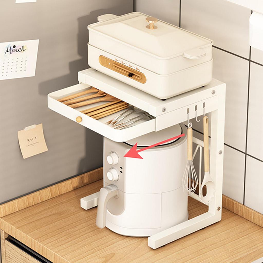 Air Fryer Metal Storage Rack Countertop Organizer over Microwave Shelf Drawers