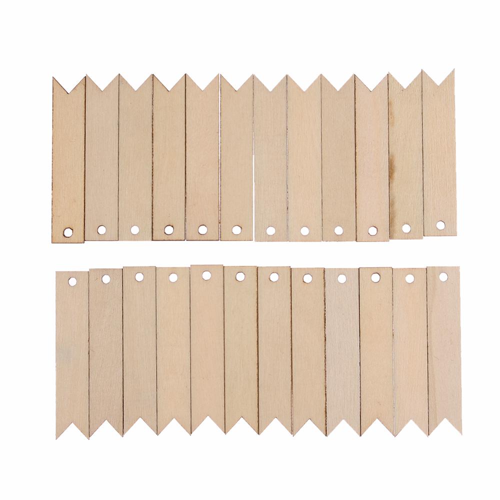 10-50pcs/set Unfinished Blank Rectangle Wooden Hanging Tags with Rope for Scrapbooing Party Favor Wedding Gift Tags