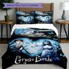 3pcs Duvet Cover Set (1*Duvet Cover + 2*Pillowcase, Without Core), Corpse Bride Print Bedding Set, Bedroom Decor, All‑Season, Birthday Gift
