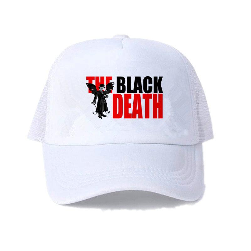 Der schwarze Tod-Sommerhut, mittelalterliches Leben, Überleben, Spiel, Hüte, Kappe, Unisex, gefallener Schädel, Trucker-Kappe, grausame Krankheit, Baseballkappe, YY462