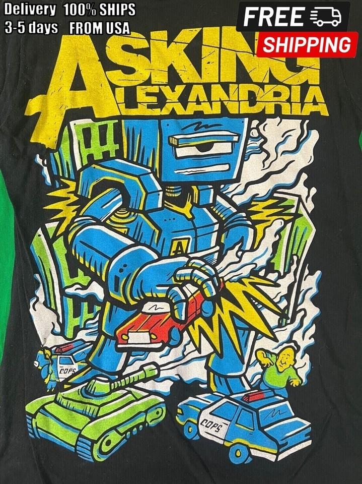 Asking Alexandria British Rock Band Black Cotton Unisex Tshirt S5XL US848 Unisex T-Shirt L