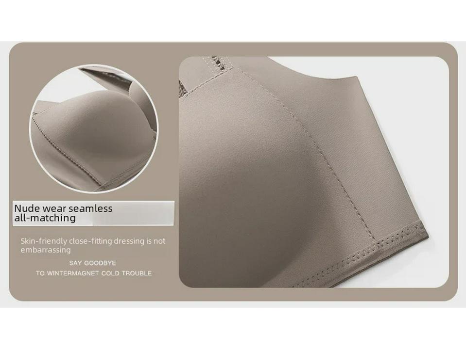 Original Japanese Light Cotton Seamless Front Buckle Bra for Small Chests - Thick, Gathered, No Steel Ring