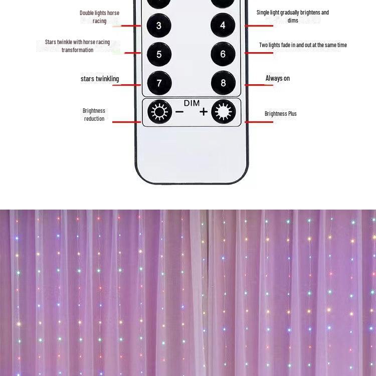 Lumini Cortină Fir Cupru cu Telecomandă USB: Design de țurțuri, Decor de sărbători de Crăciun, Lumini colorate pentru atmosferă festivă