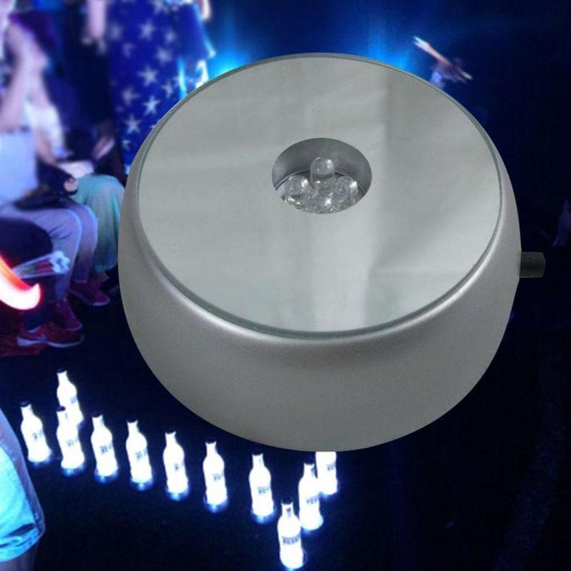 4 LED Světelná základna Světlo Skleněné Transparentní předměty Displej Laser Barevná kulatá základna stojanu