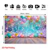 2D Garden Party Themed Birthday Photo Booth Backdrop with Balloons