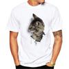 Modisches Herren Rundhals Kurzarm 3D Tier Farbdruck Tier Kurzarm Rundhals T-Shirt