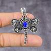 Natural Lapis Lazuli Gemstone Handmade 925 Sterling Silver Pendant 2.21" A7m19