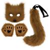 Halloween set, simulated fox mask gloves, plush fox tail handmade beast tail cos prop accessories