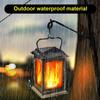 Solar Flickering Flame Lights, 2 Pack Outdoor Hanging Lights, Auto Dusk to Dawn, IP65 Rainproof Solar Lantern for Patio