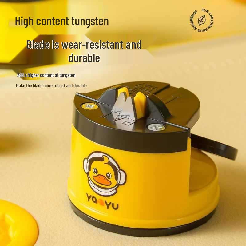 Mini Suction Cup Yellow Duck Kitchen Knife & Scissor Sharpener
