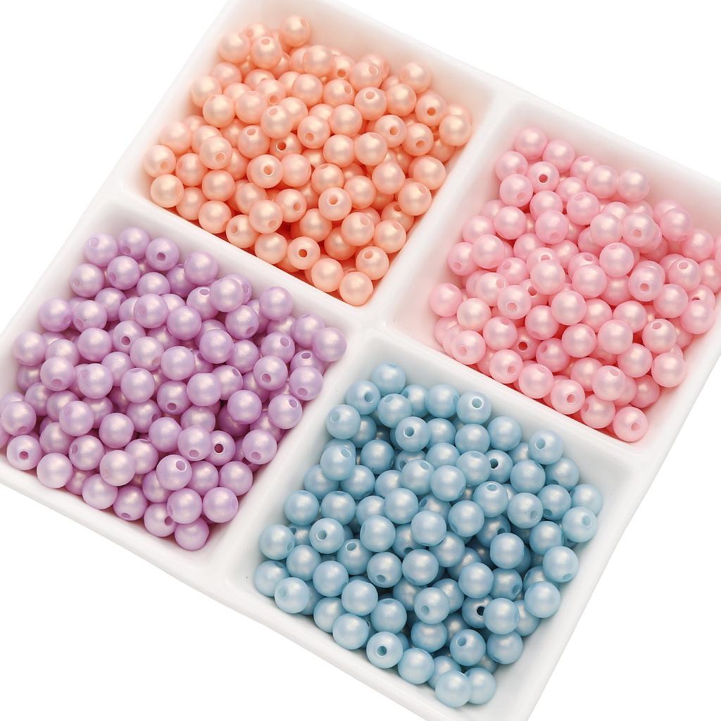 Handmade Beads 8mm Acrylic Dream Color Fantasy Gold Round Beads Handmade DIY Hand String Beads Accessories Bracelet Necklace Jewelry Loose Beads