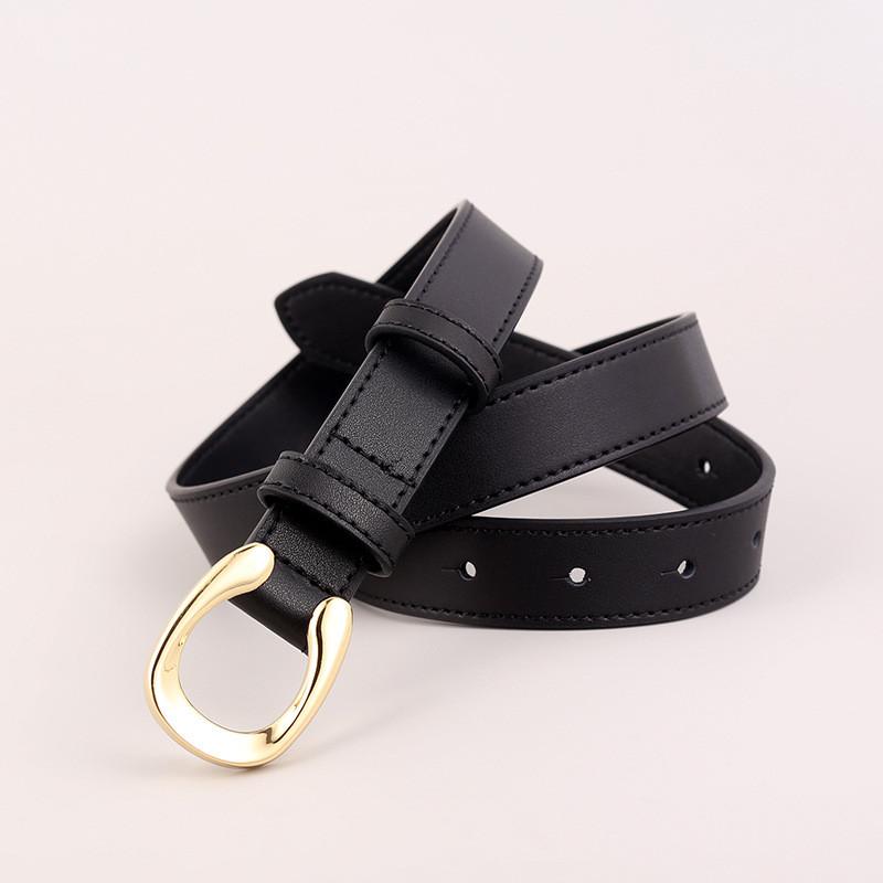 Elegant Womens Leather Waist Belt With Pin Closure For Casual And Office чёрный