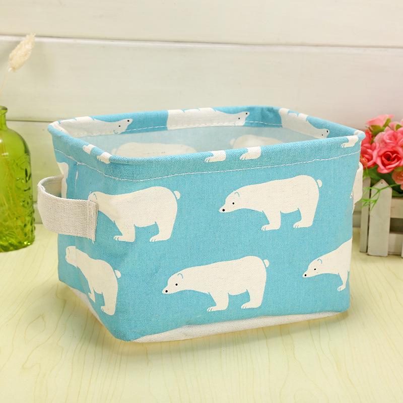 Compact Square Cotton Linen Storage Basket