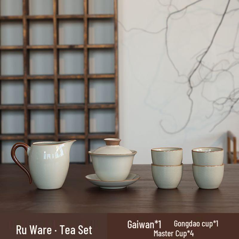 Crackle Glaze Ceramic Gaiwan Tea Set