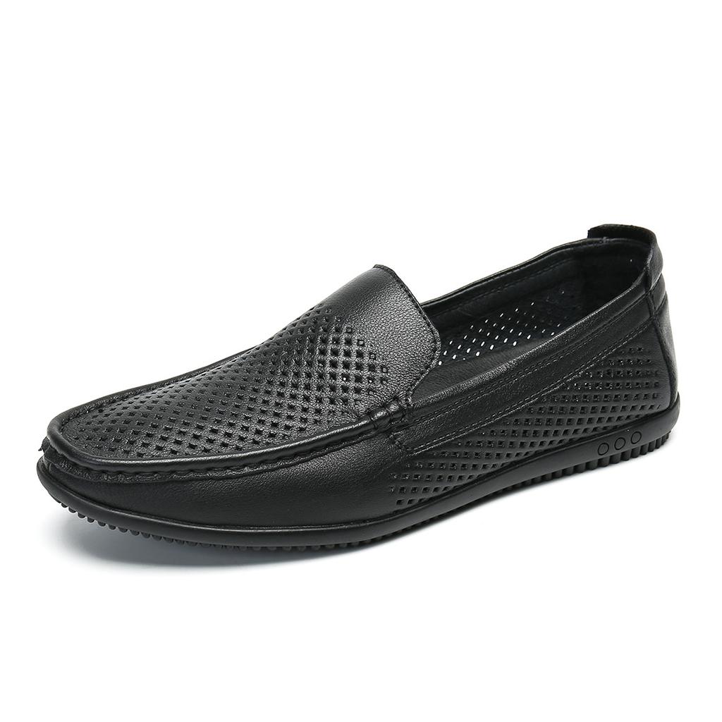 Men's Toe Layer Cowhide Men's Toe Layer Cowhide Round Toe Cover Foot Soft Leather Soft Sole Comfortable and Comfortable Casual Men's Shoes