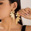 1Pair Romantic Petal Flower Long Hanging Earrings For Women Trendy Elegant Tassel Piercing Drop Earrings Party Jewelry Gift