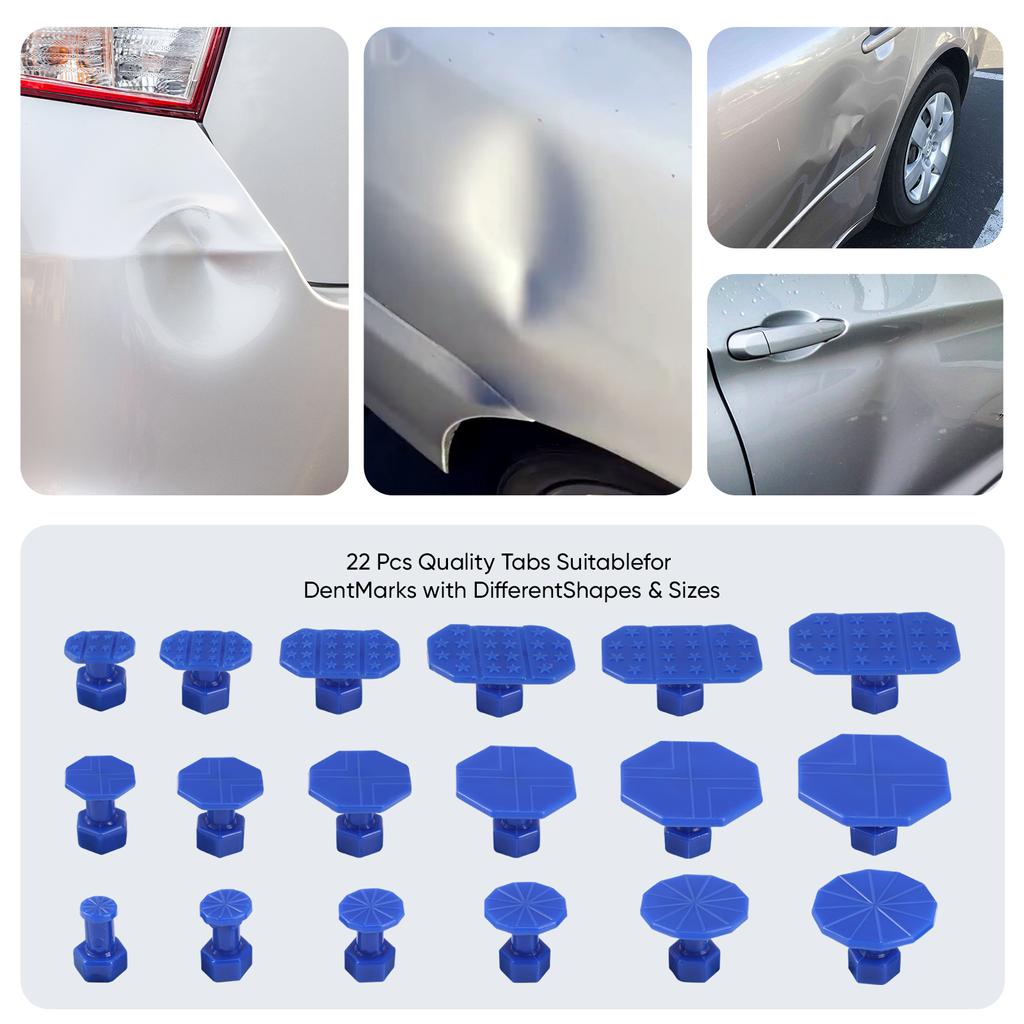 Dent Puller Remover with T Bar Upgraded Dent Puller Tabs for Car Dent Repair and Metal Surface Dent Removal Dent Repair Kit
