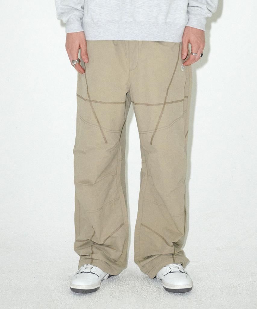 MAHAGRID [Fw Version]Cover Stitch Parachute Pant Beige(Mg2Efmpa10A)