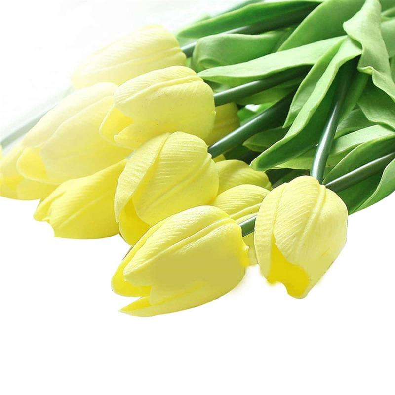 12 шт. искусственные тюльпаны цветы настоящие тюльпаны для украшения искусственные тюльпаны цветочные композиции искусственные искусственные тюльпаны декор для стола домашний декор жёлтый