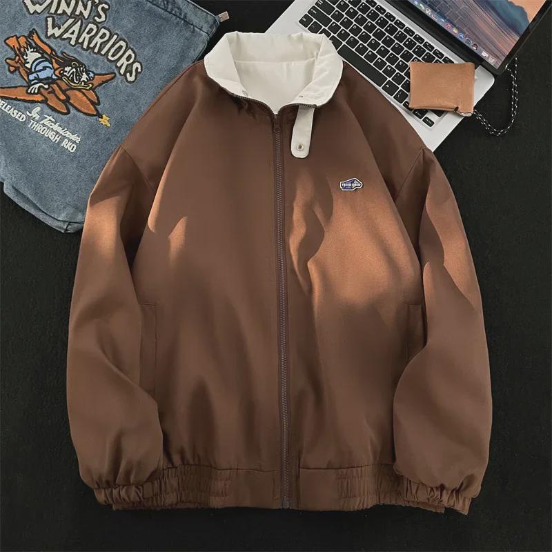 Unisex Aprikosenfarbene Vintage Workwear Jacke für Frühling/Herbst