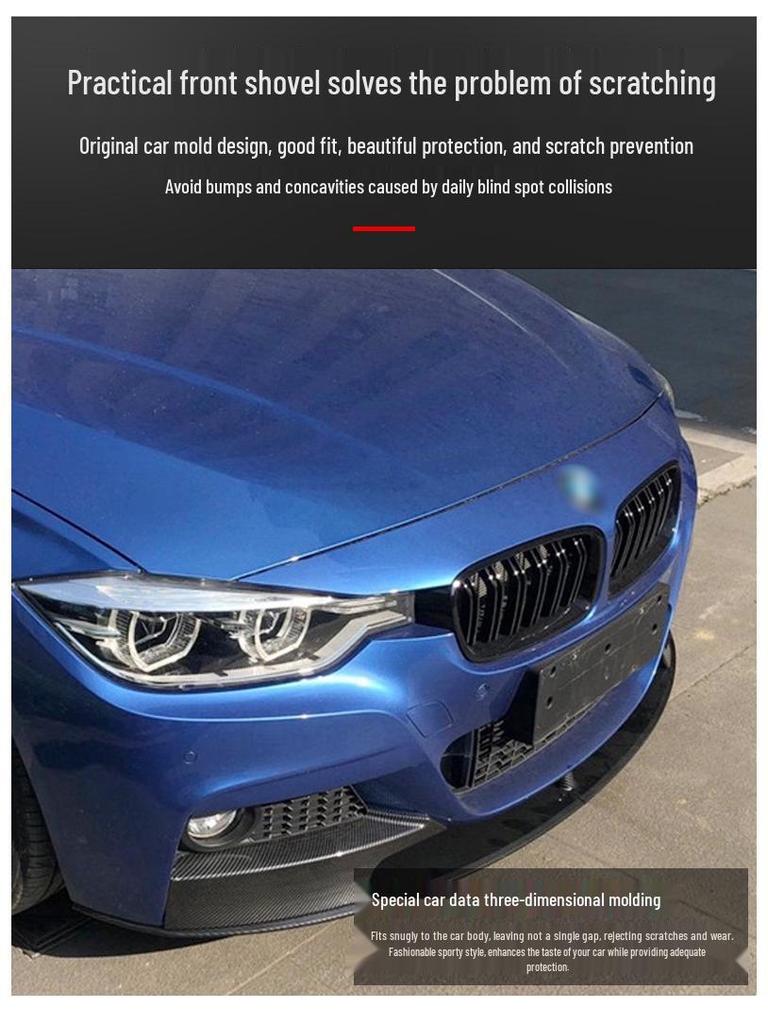 BMW 3 Series F30/F35 Sport Front Lip Shovel Corner Set with Carbon Fiber Pattern Surround
