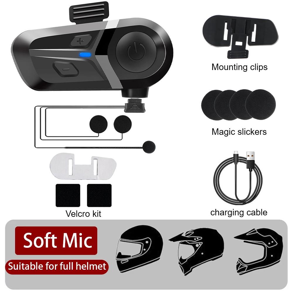 

Водонепроницаемый Поддержка 2 Телефонов Подключение Bluetooth 5.3 Гарнитура Мягкий/Жесткий Микрофон Мотоциклетный Шлем Наушники Беспроводной L1