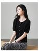100% sheep wool round neck short sleeved wool sweater for women 2026 spring and autumn casual versatile short knitted top