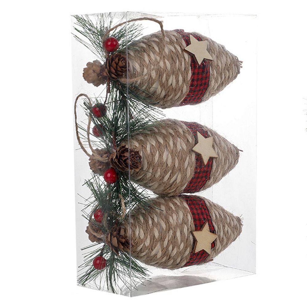 with Berry Leaves Christmas Tree Ball Red Green Plaid Cloth Christmas Tree Ornament  Xmas Decor
