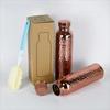800ML Copper Water Bottle One-Click Open Lid Thermal Insulation Hammer Pattern Bottle Anti-Slip Silicone Base