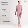 Women's Thermal Cashmere Underwear Set: Meiyabi Silk-Infused Velvet, Round Neck, Class A, Close-Fitting Autumn Top & Trousers.