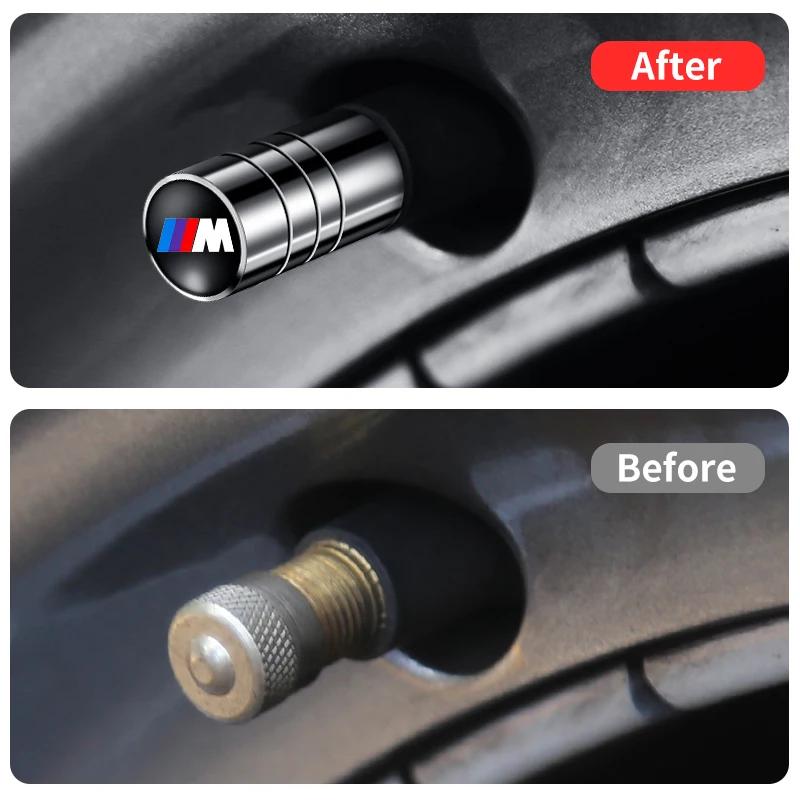 For BMW 1 W E82 4PCS Metal Car Wheel Tire Valve Air Stem Cap For BMW M M2 M4 E46 E90 E60 F30 F10 E39 E36 F20 G30 G20 E87 E92 E91 E30 X1 X3 X5