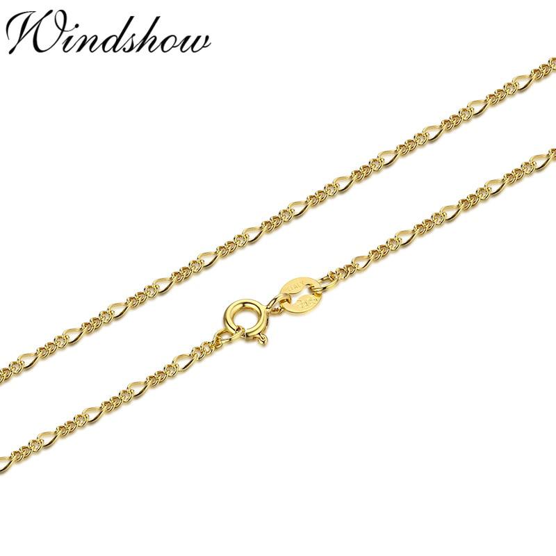 35Cm 80Cm Slim Thin  Sterling Tone Italy Figaro Chains Choker Necklaces Women Jewelry Kolye Collier Collares Ketting CollaneFashion Pendant