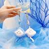 2Pcs Adorable Soft Plush Keychain Small Size Cartoon Ocean Theme Keychain Fluffy Kawaii Keyring Bag Decoration