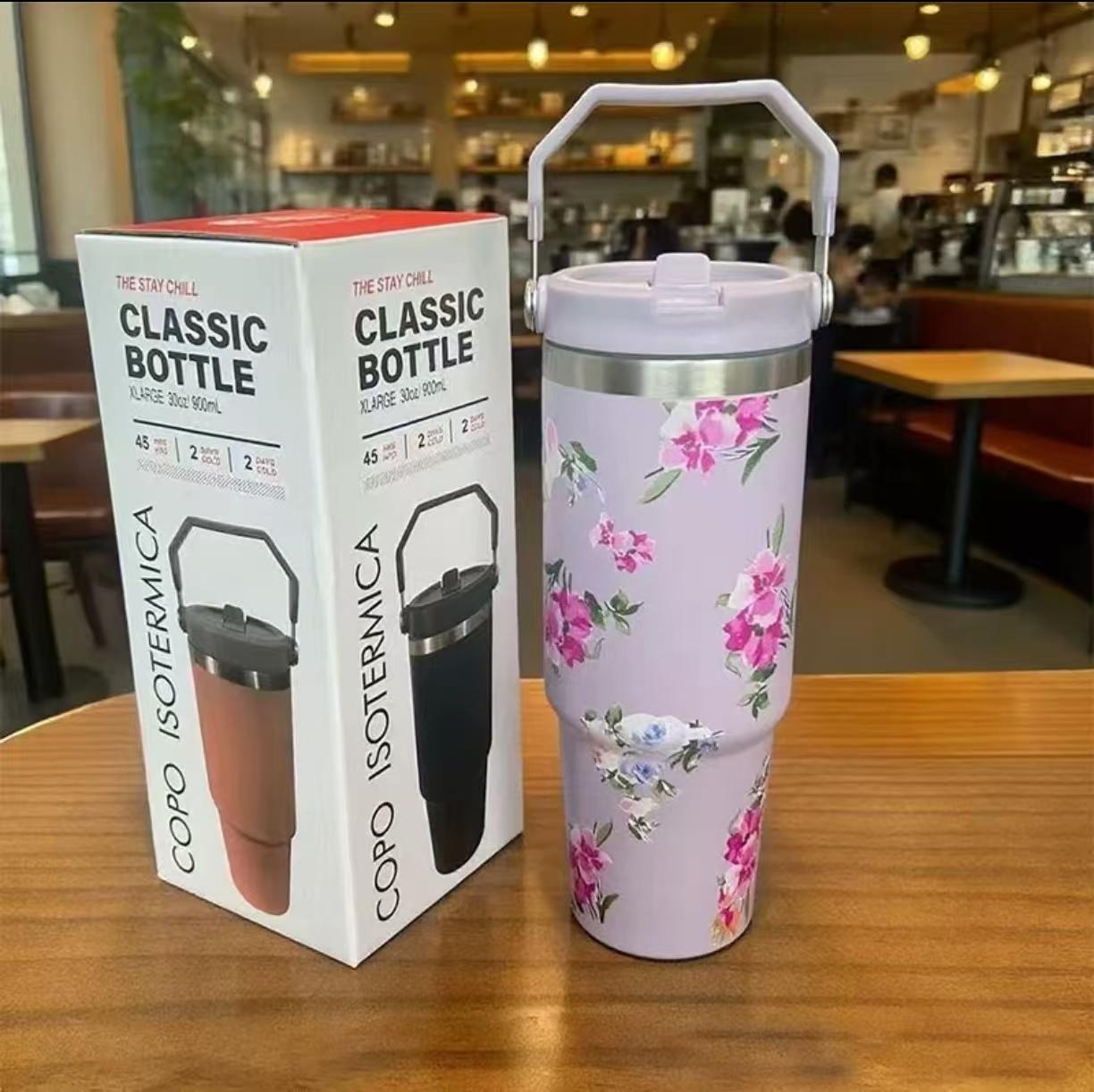 Sports Season Colorful 304 Stainless Steel Insulated Cold & Heat Retention Vacuum Cup 30oz, Handheld Car Cup 30o 801-900ml фиолетовый