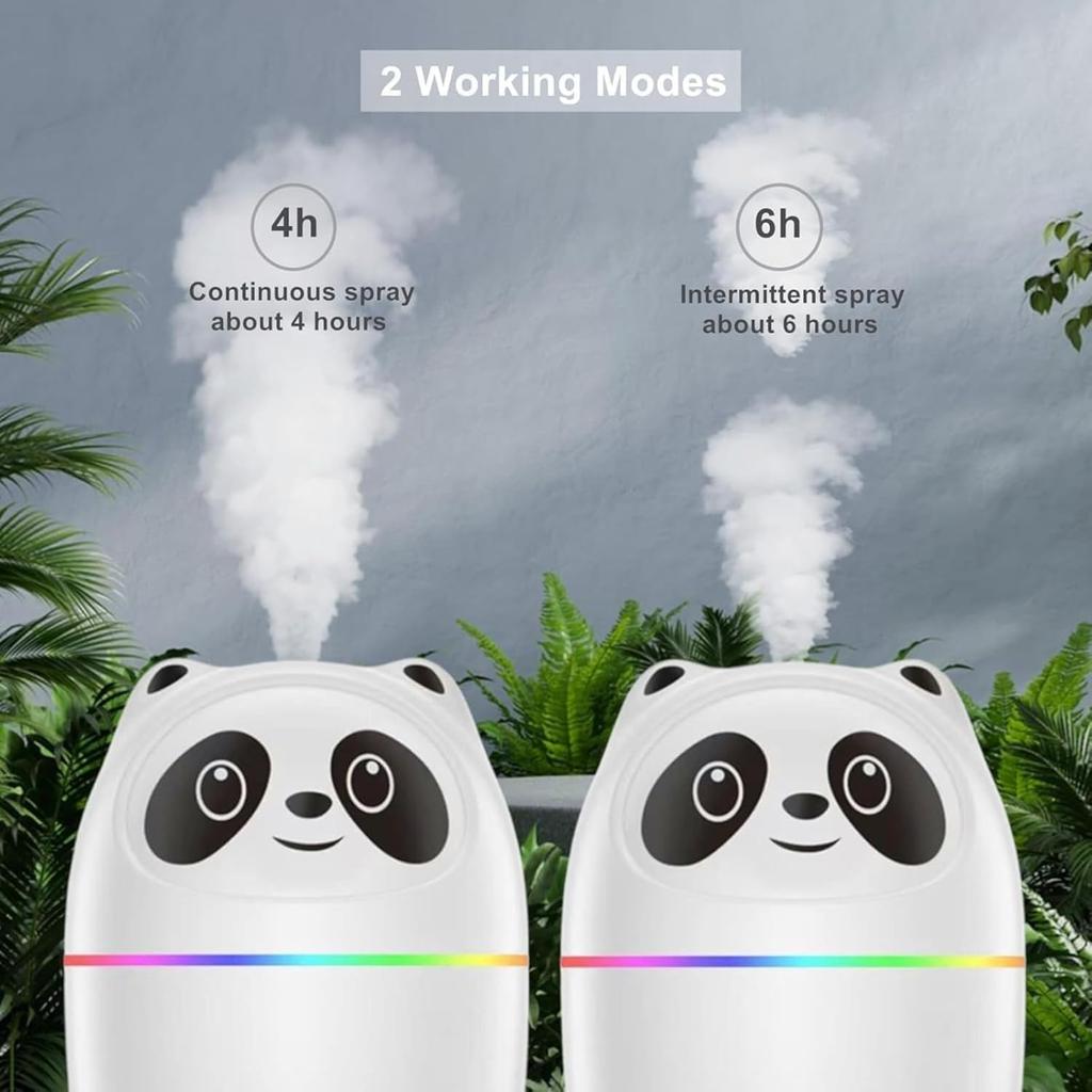 Cute Panda Essential Oil Diffuser & Humidifier – Ultrasonic Cool Mist with Quiet Operation, LED Lights – Aromatherapy, Air Freshener for Home, Off