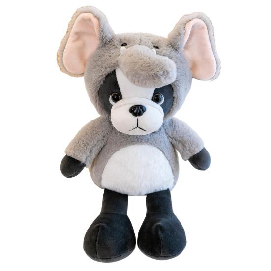 

Плюшевая кукла-собака, кролик, переодевание, крокодил, утка, слон, милые плюшевые игрушки, мягкие хлопковые украшения из полипропилена, мультяшный бульдог серый