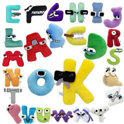 Brinquedos de Pelúcia Alphabet Lore Boneca Anime Kawaii 26 Letras Inglesas Brinquedos de Pelúcia Iluminação Infantil Montessori Boneca de Pelúcia Presentes
