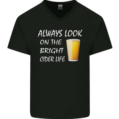 Always Look On The Luminoso Cedro Life Divertente Uomo Scollo A V Cotone T-Shirt - Men's Summer Cotton Graphic Tee