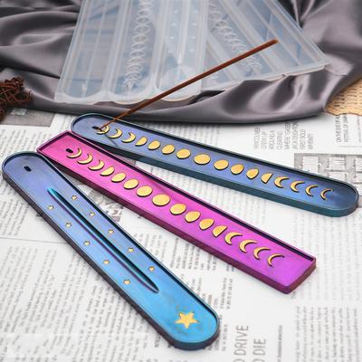 DIY Resin Epoxy Crystal Epoxy Mirror Silicone Moon Phase Star Incense Line Board Plug Silicone Mold Incense Box