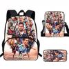 Set Zaino Scolastico per Bambini a Tema Messi con Borsa a Tracolla Astuccio per Studenti Elementari