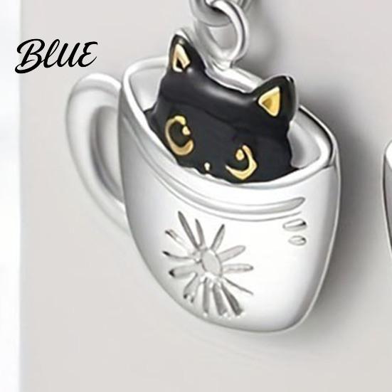 Animal Theme Jewelry Women Necklace Hook Earrings Black Cat In